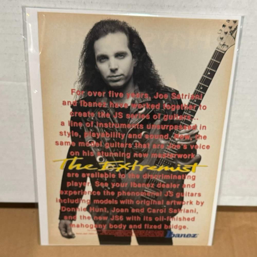 Joe Satriani - Ibanez Guitars - 1992 Print Advertisement